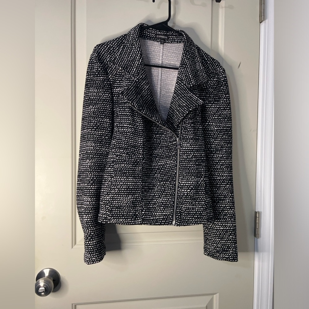 Express zip up jacket/blazer - BLACK AND WHITE - SIZE L